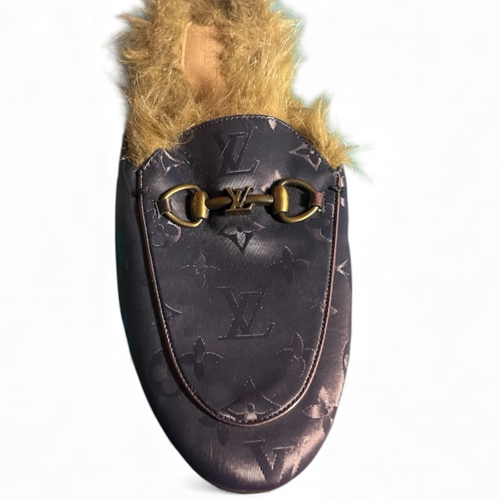 AMPUTEE ONE SHOE ONLY *Louis Vuitton Monogram Loafer Princetown Mules Sz 40 ~9.5 - Picture 3 of 9